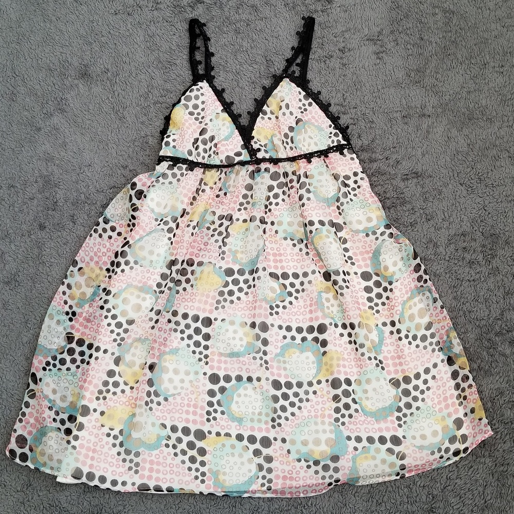 80s theme polka dot spaghetti strap low back dress